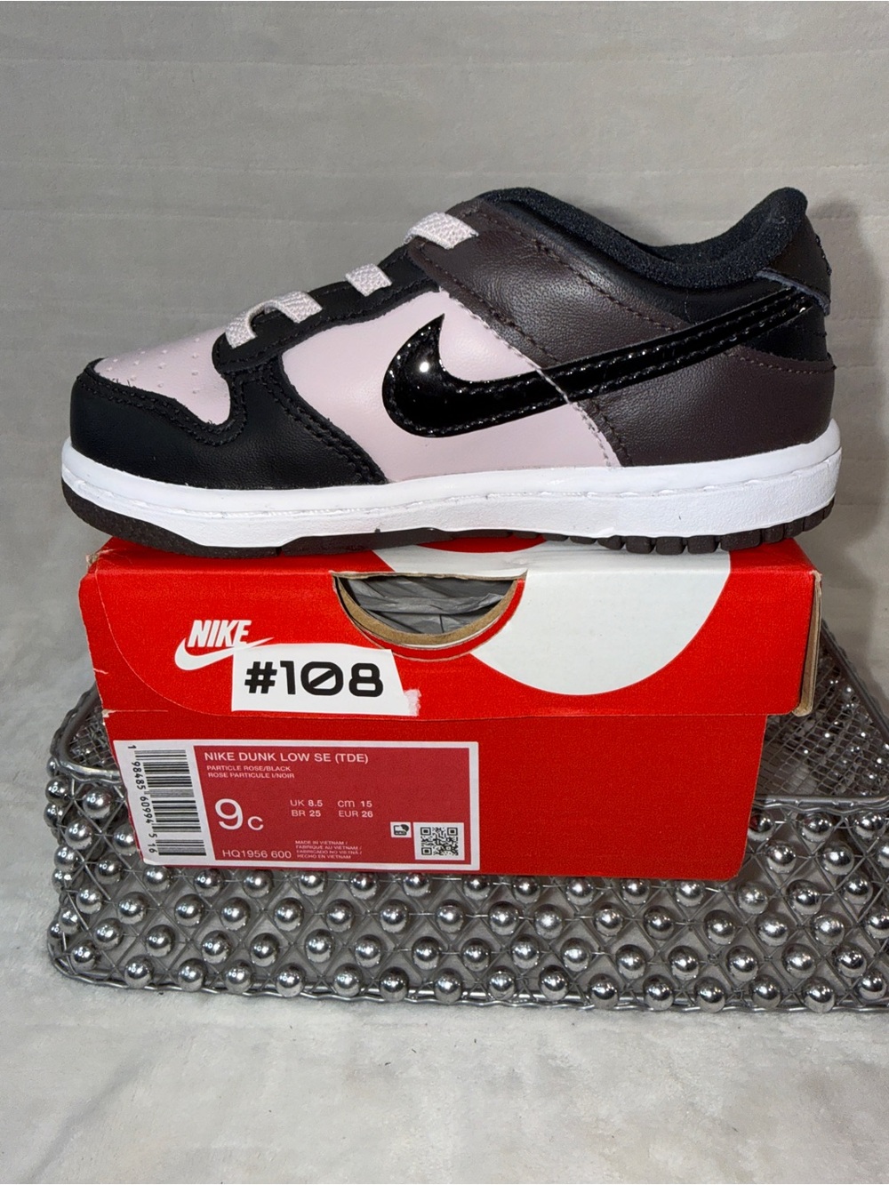 Nike Dunk Low SE Particle Rose Black Toddler 9C UK 8.5 EUR 26 HQ1956-600 ππ - Picture 6 of 16